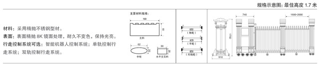 不锈钢伸缩门王者三号