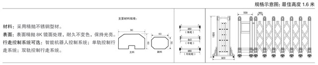 不锈钢电动伸缩门王者五号