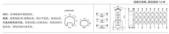 不锈钢伸缩门王者二号